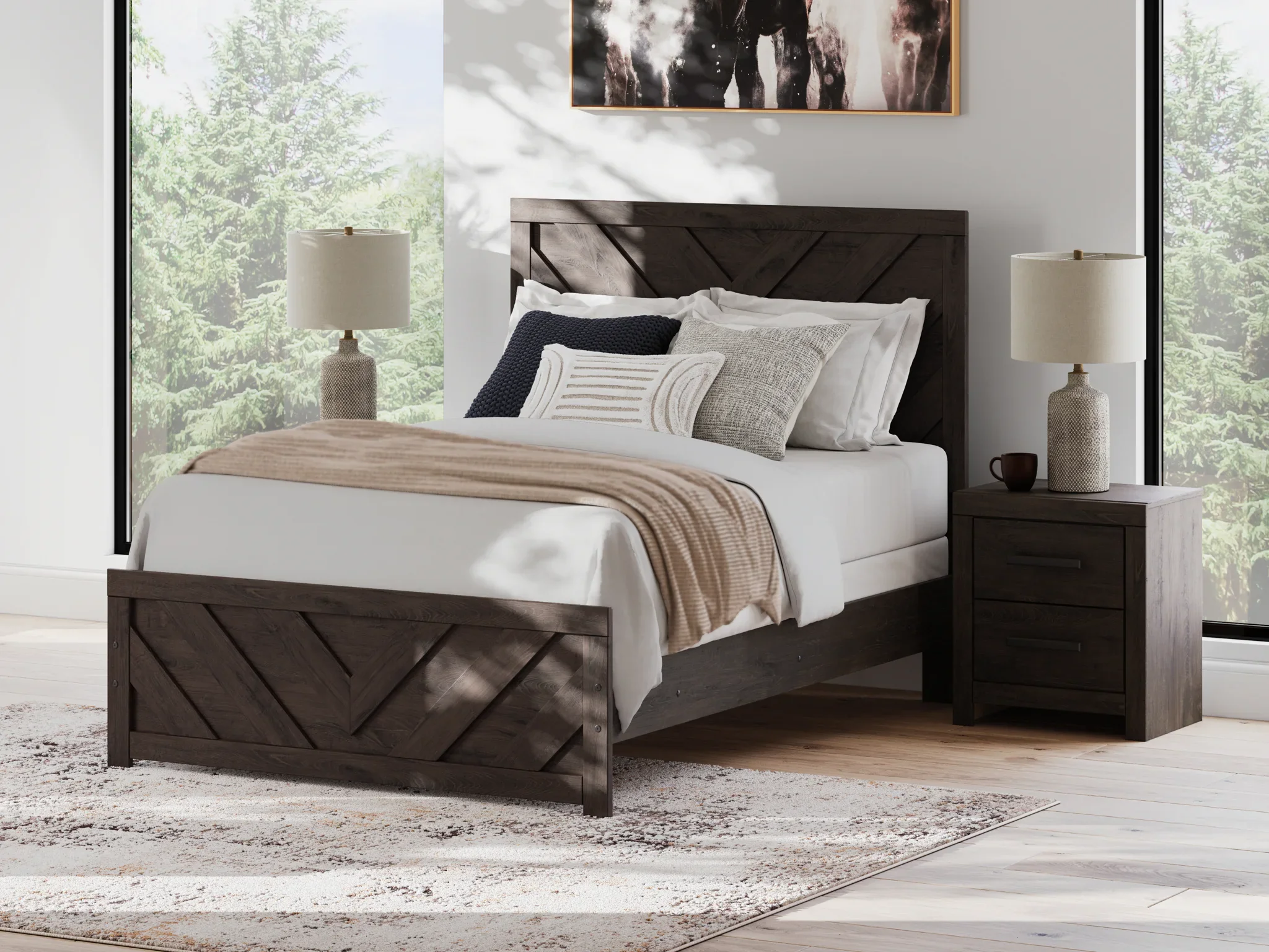 Prendonea - Charcoal - Full Panel Bed - Image 2