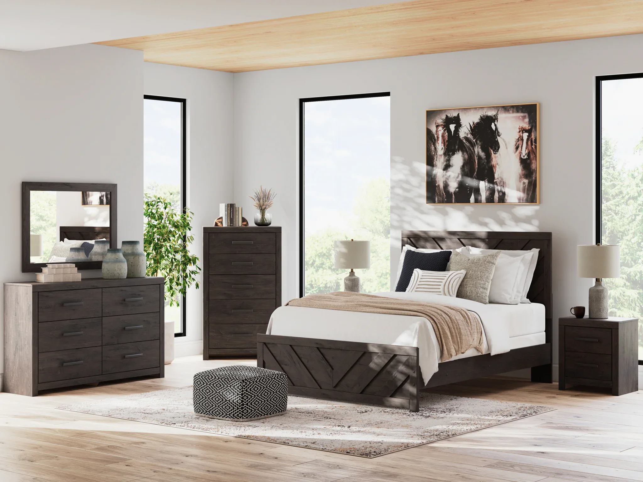 Prendonea - Charcoal - Queen Panel Bed - Image 11