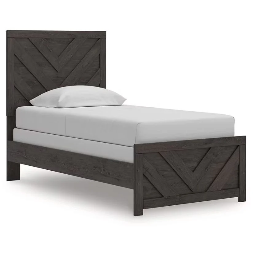 Prendonea - Charcoal - Twin Panel Bed