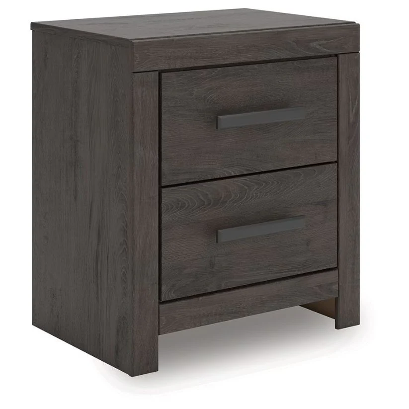 Prendonea - Charcoal - Two Drawer Night Stand