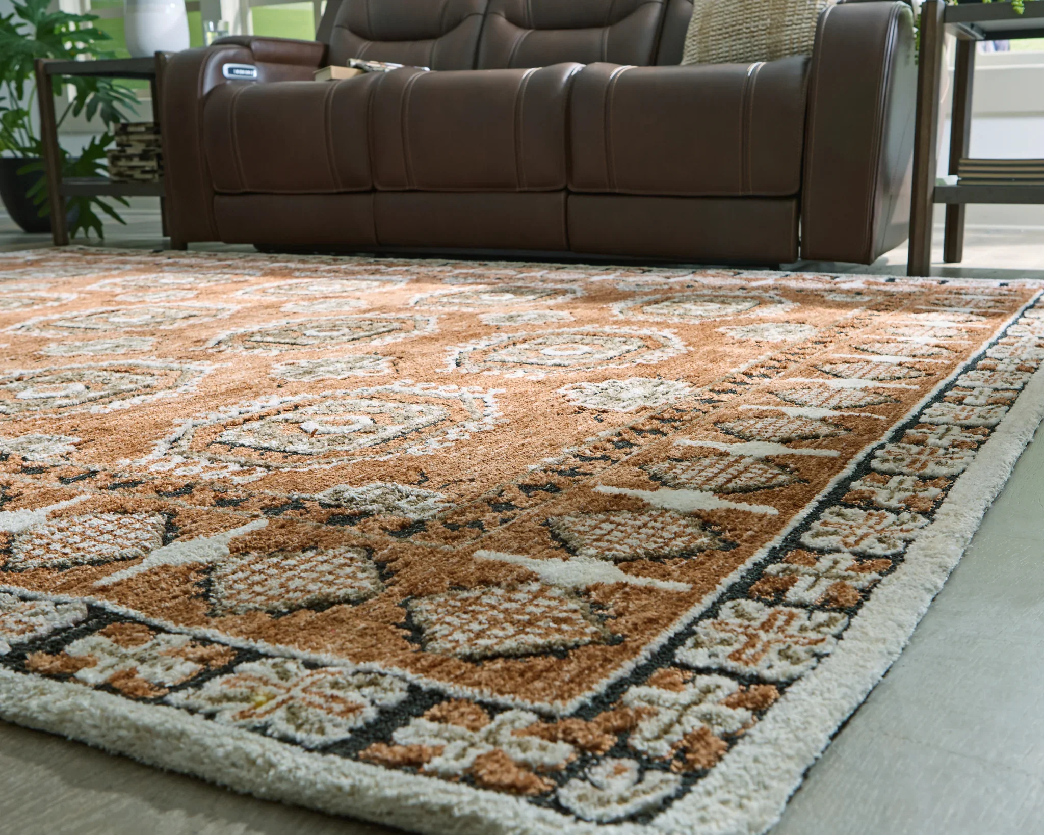 Qaabiz - Sienna / Ivory / Black - Large Rug - 8' x 10' - Image 3