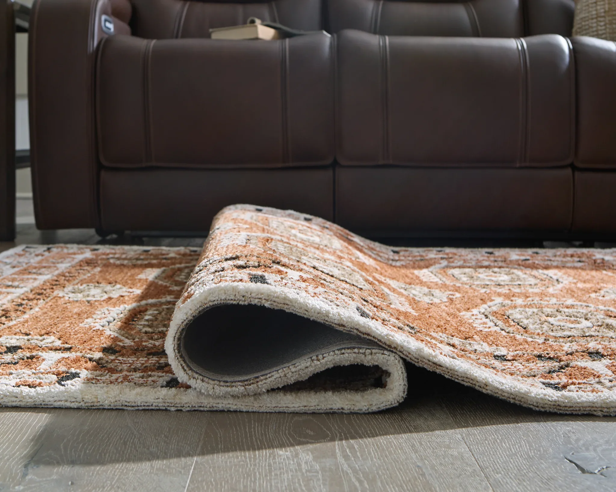 Qaabiz - Sienna / Ivory / Black - Large Rug - 8' x 10' - Image 4