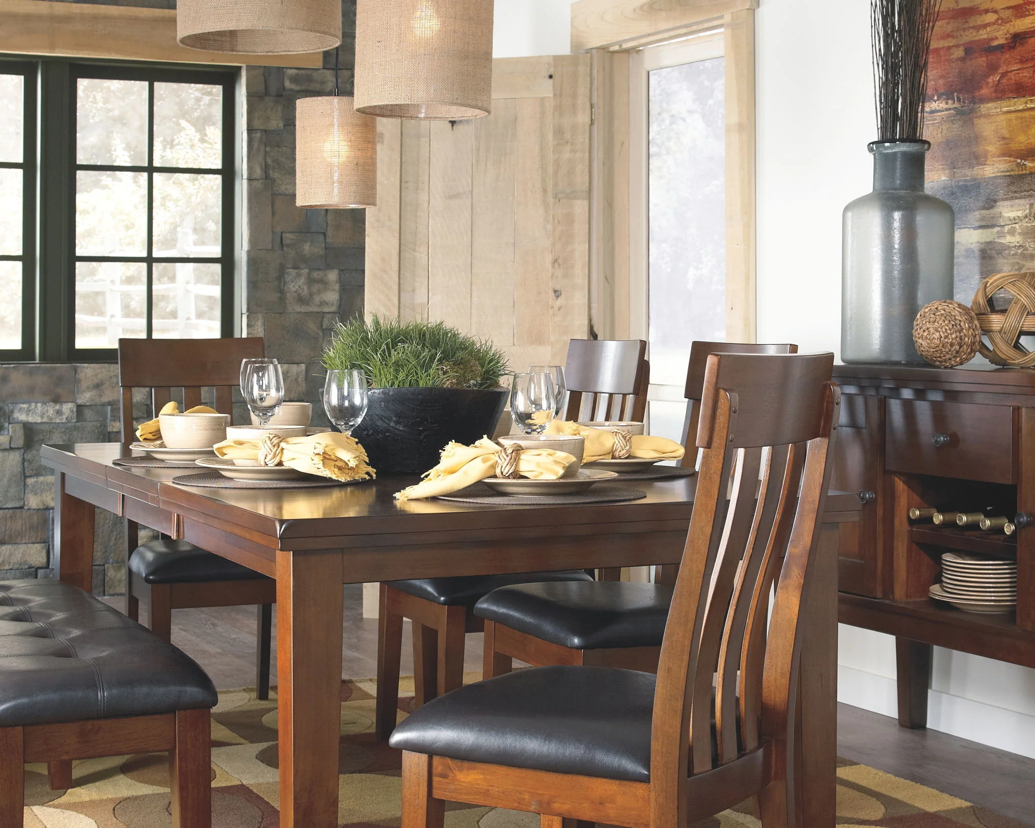 Ralene - Light Brown - 6 Pc. - Extension Table, 4 Side Chairs, Bench - Image 5