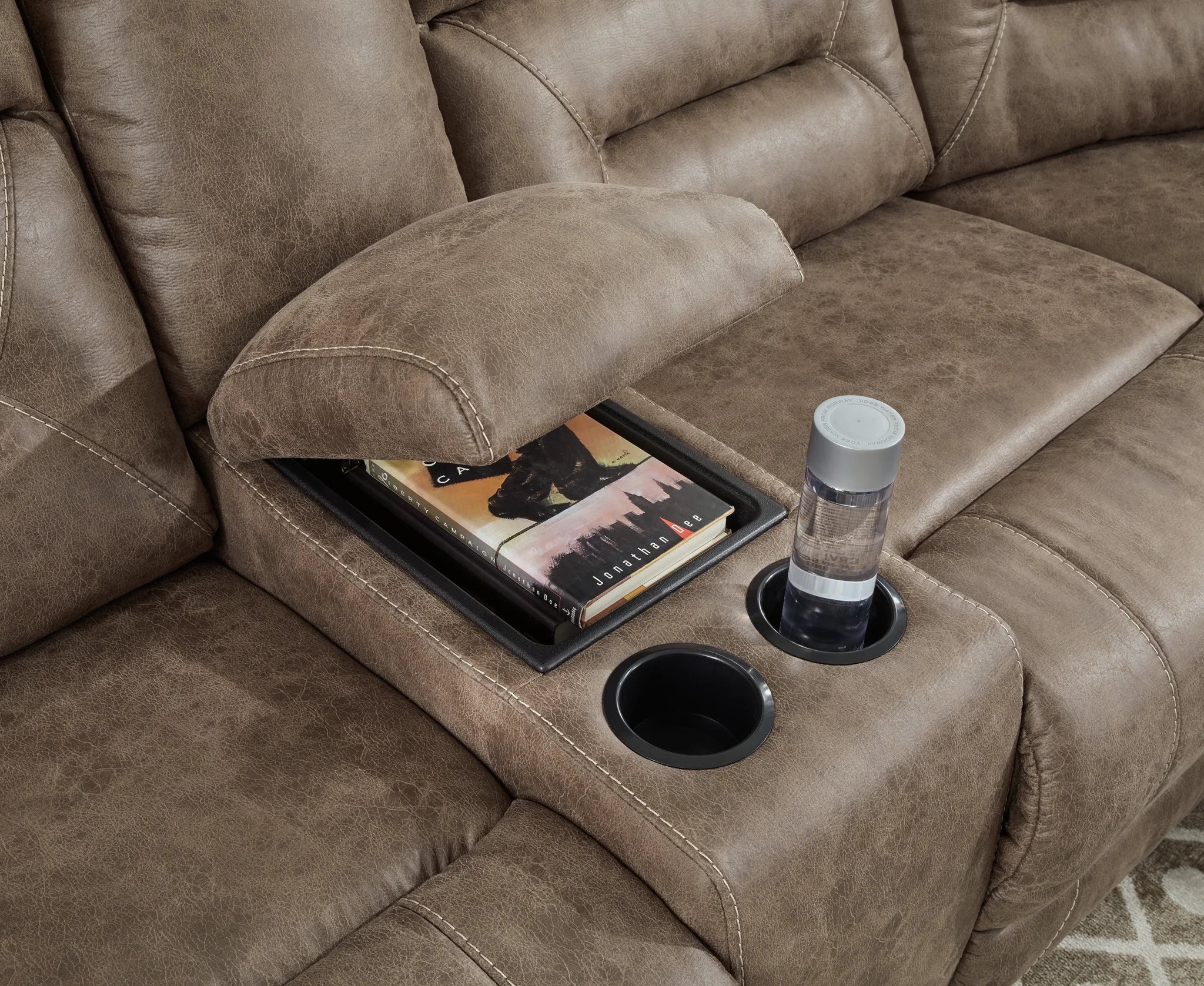 Ravenel - Fossil - 3-Piece Power Reclining Sectional With Raf Power Reclining Loveseat With Console - Image 4