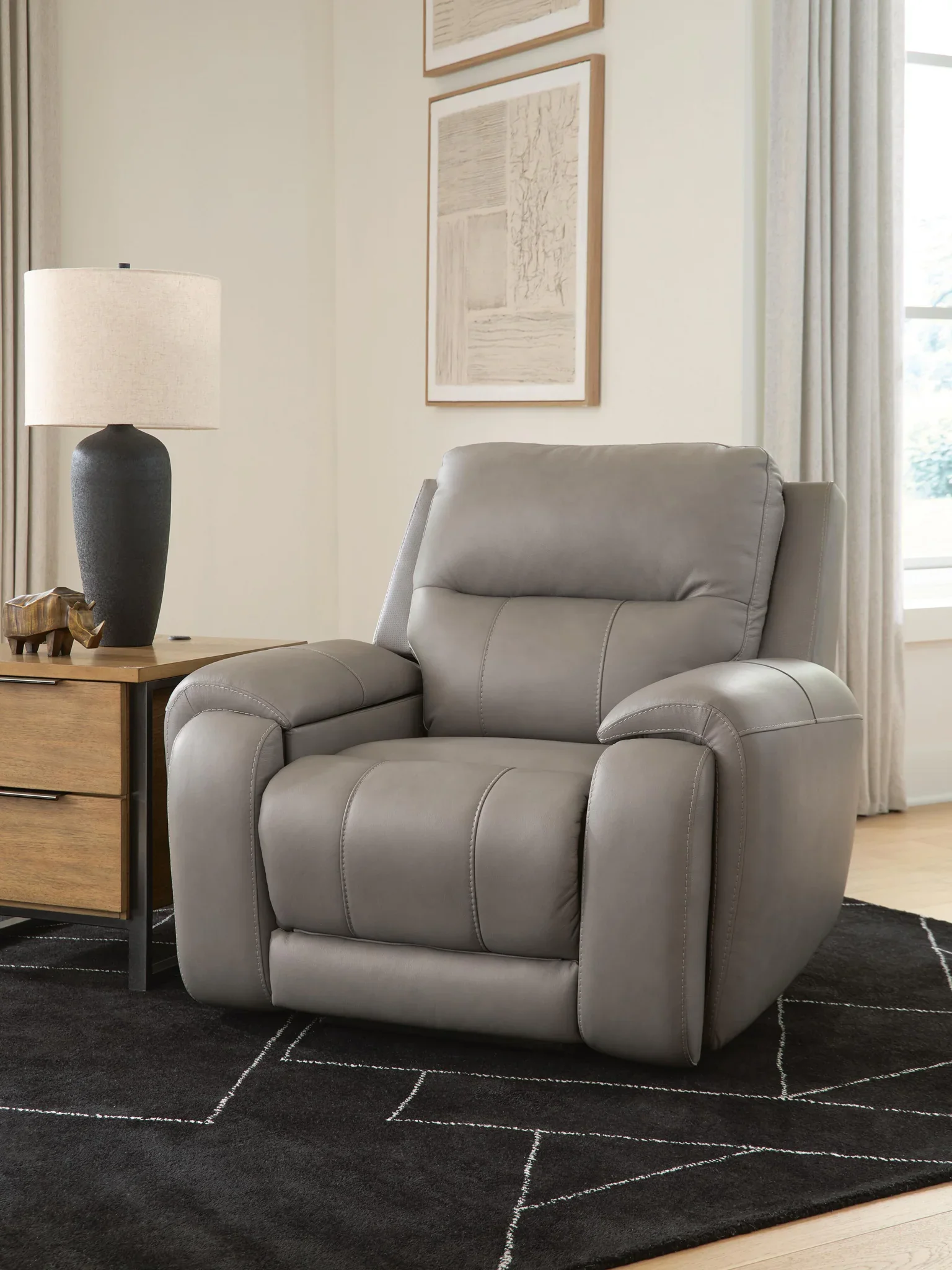 Real Moments - Power Recliner With Audio Seating - Ash - Image 2