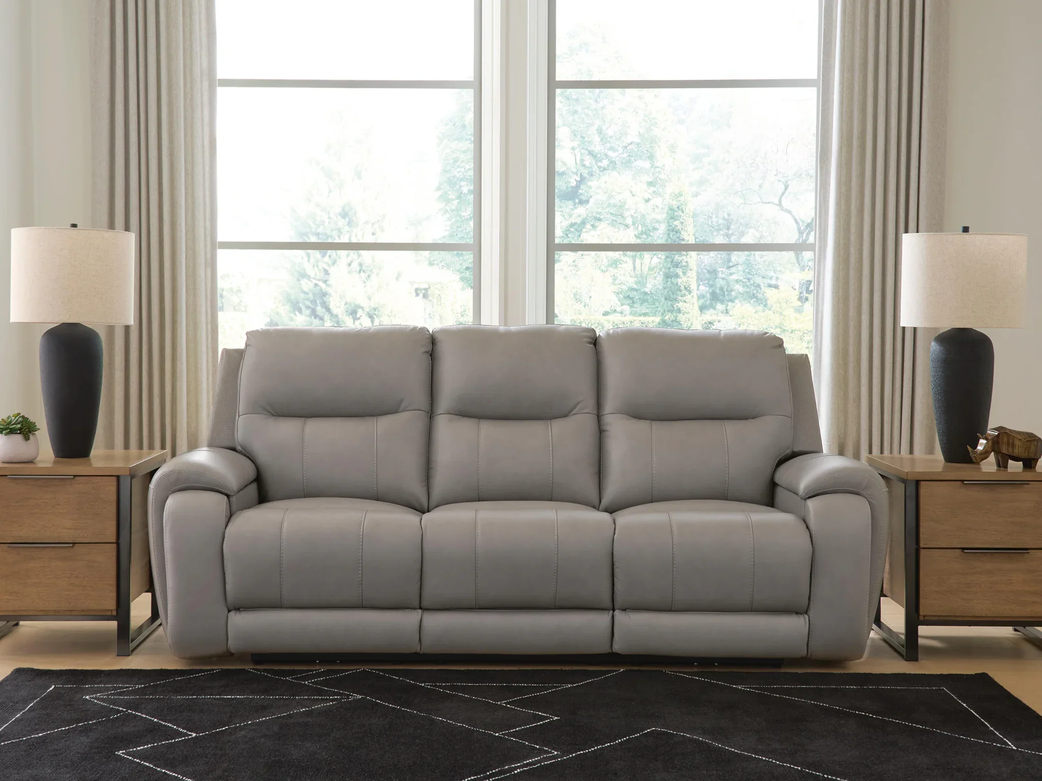 Real Moments - Power Reclining Sofa With Audio Seating - Ash - Image 2