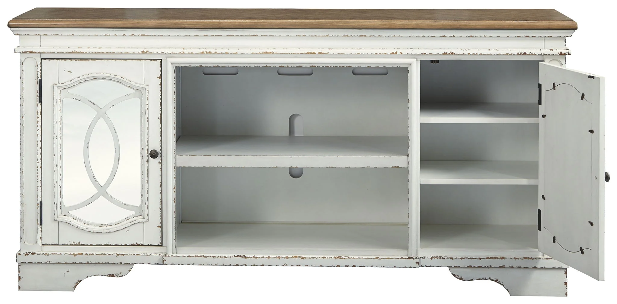 Realyn - Chipped White - Xl TV Stand W/Fireplace Option - Image 3