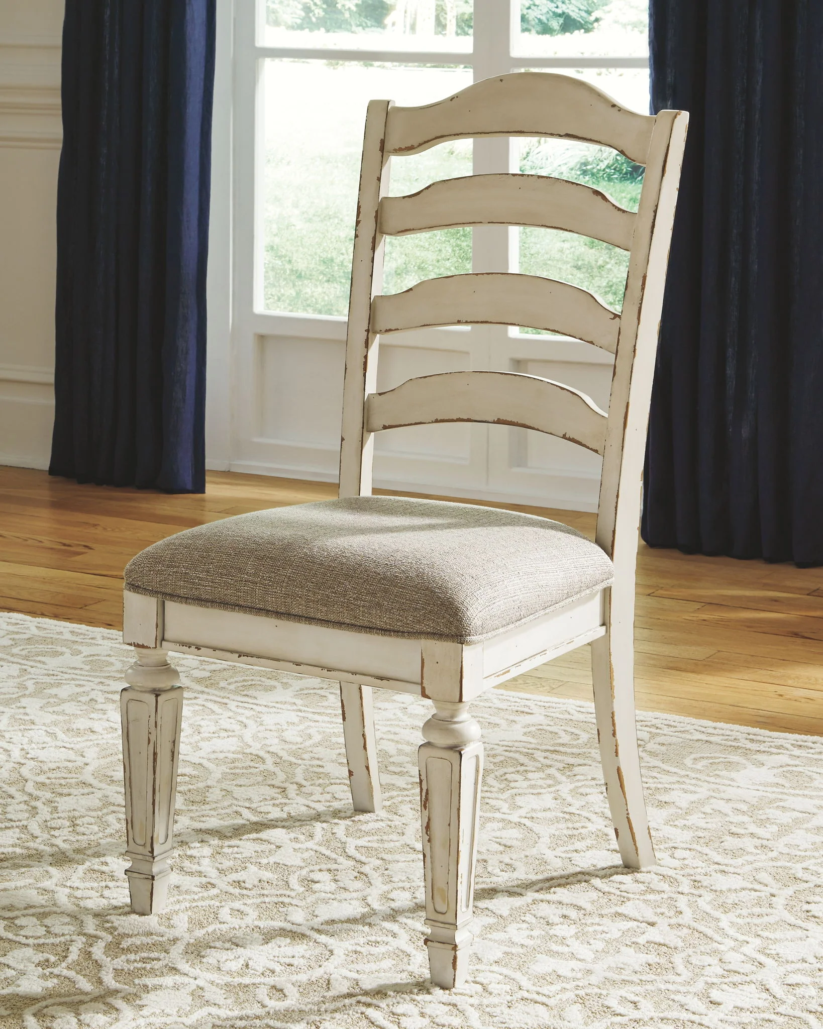 Realyn - White - 7 Pc. - Extension Table, 6 Ladderback Side Chairs - Image 3