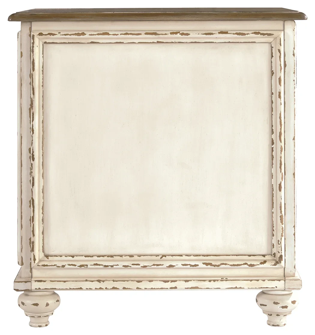 Realyn - White / Brown - Chair Side End Table - Insert Mirror - Image 5
