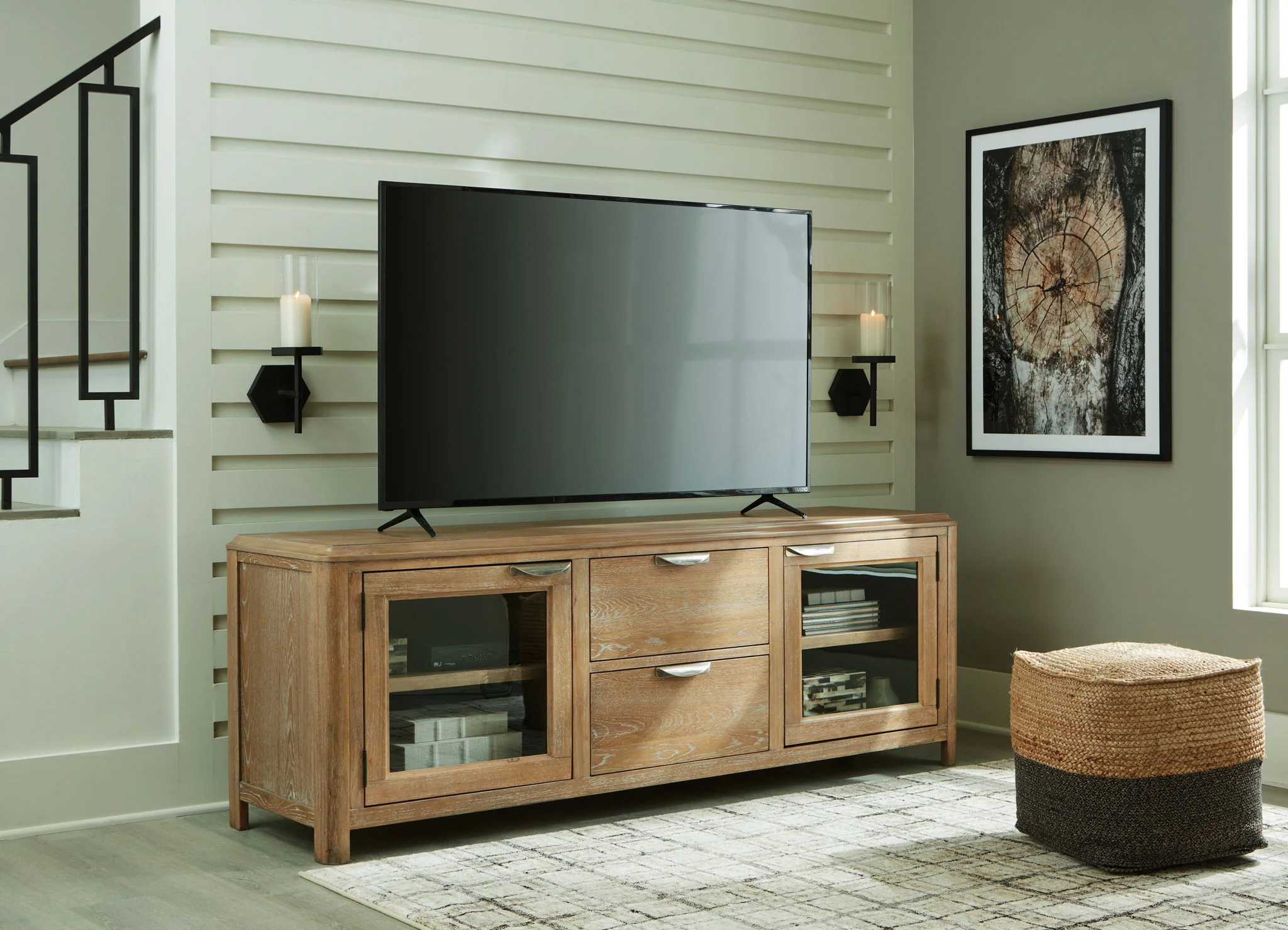 Rencott - Light Brown - Extra Large TV Stand - Image 2