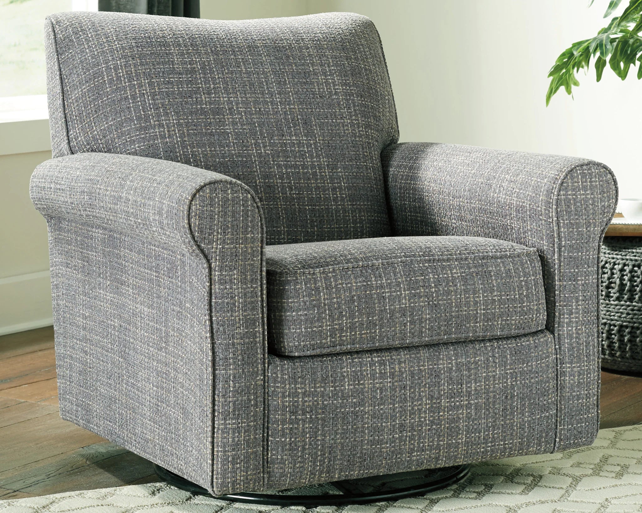 Renley - Ash - Swivel Glider Accent Chair - Image 8