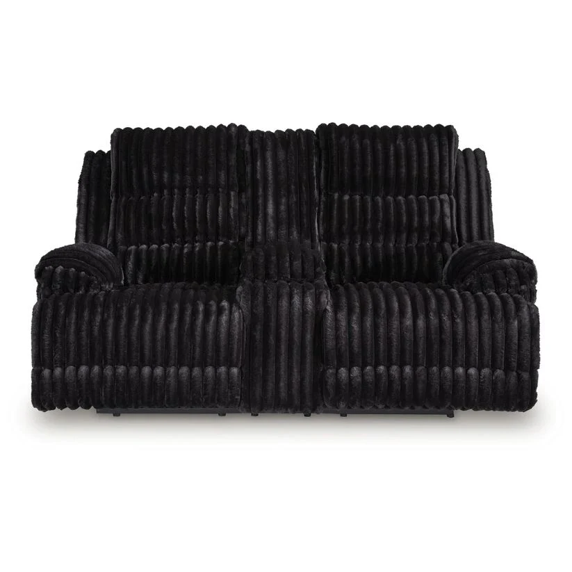 Rhine Falls - Onyx - Double Reclining Power Loveseat With Console