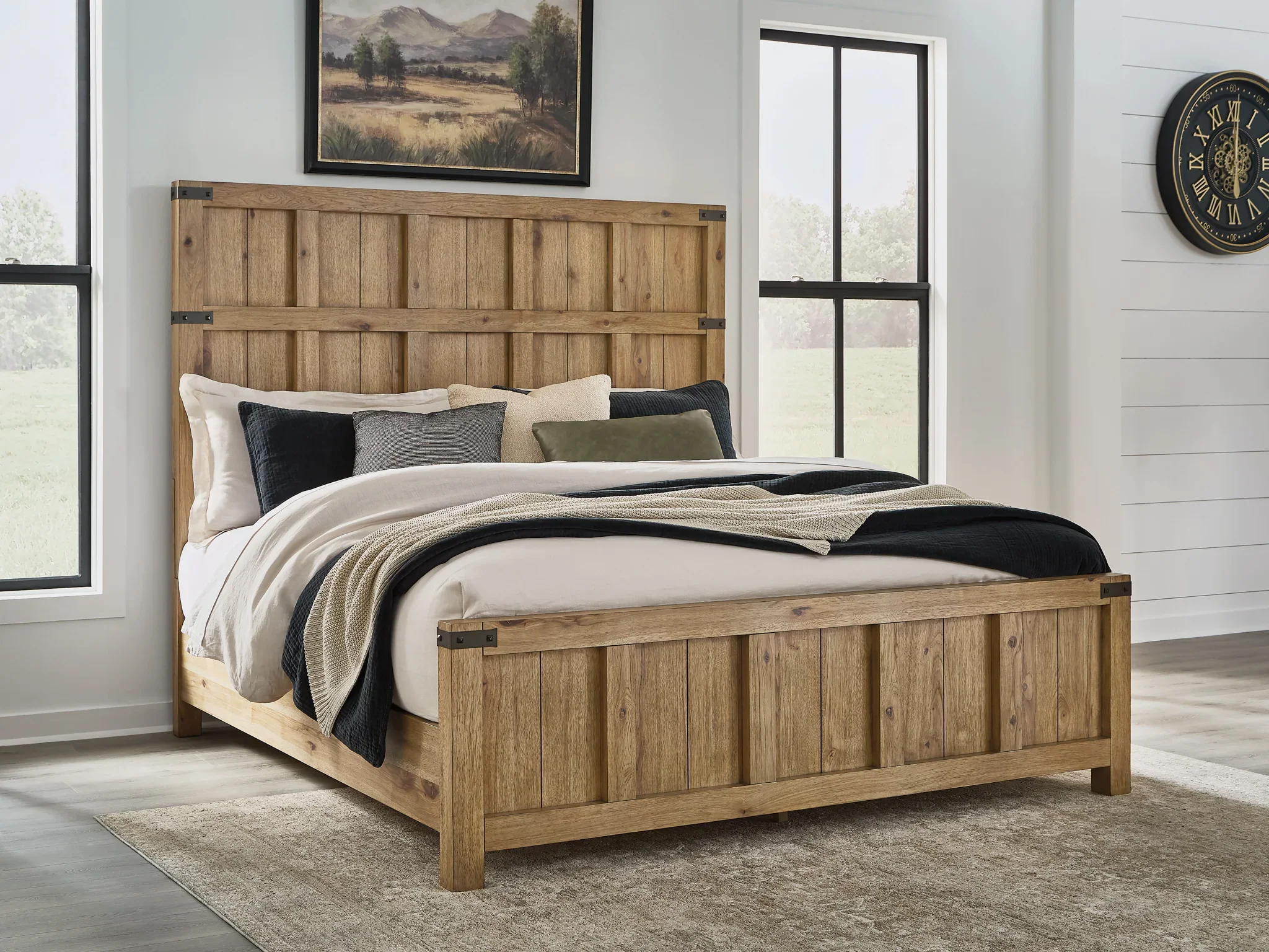 Ridgester - King Panel Bed - Light Brown - Image 2