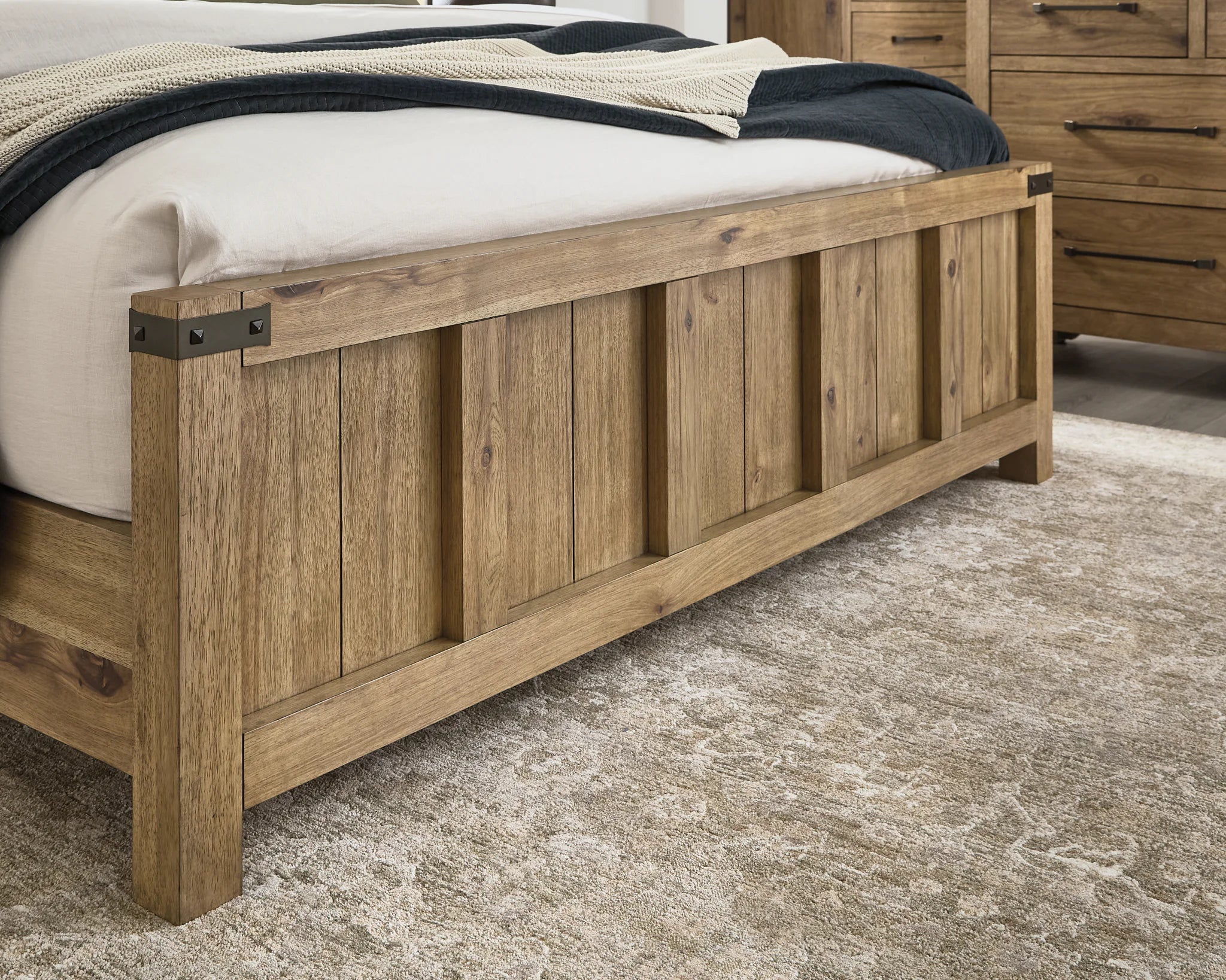 Ridgester - King Panel Bed - Light Brown - Image 6