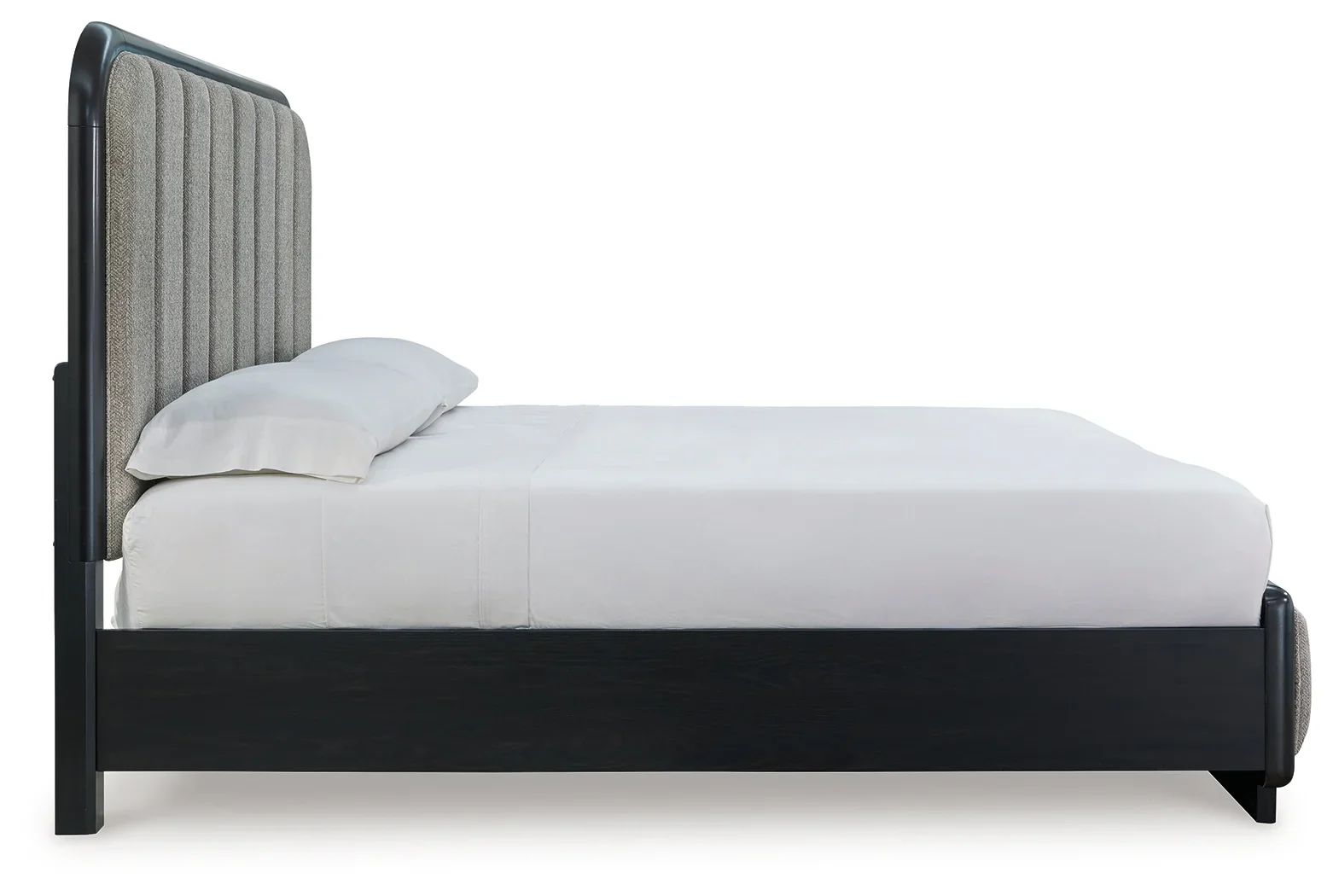 Rowanbeck - Gray / Black - California King Upholstered Panel Bed - Image 5