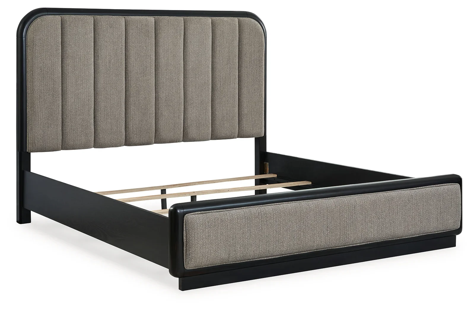 Rowanbeck - Gray / Black - King Upholstered Panel Bed - Image 3