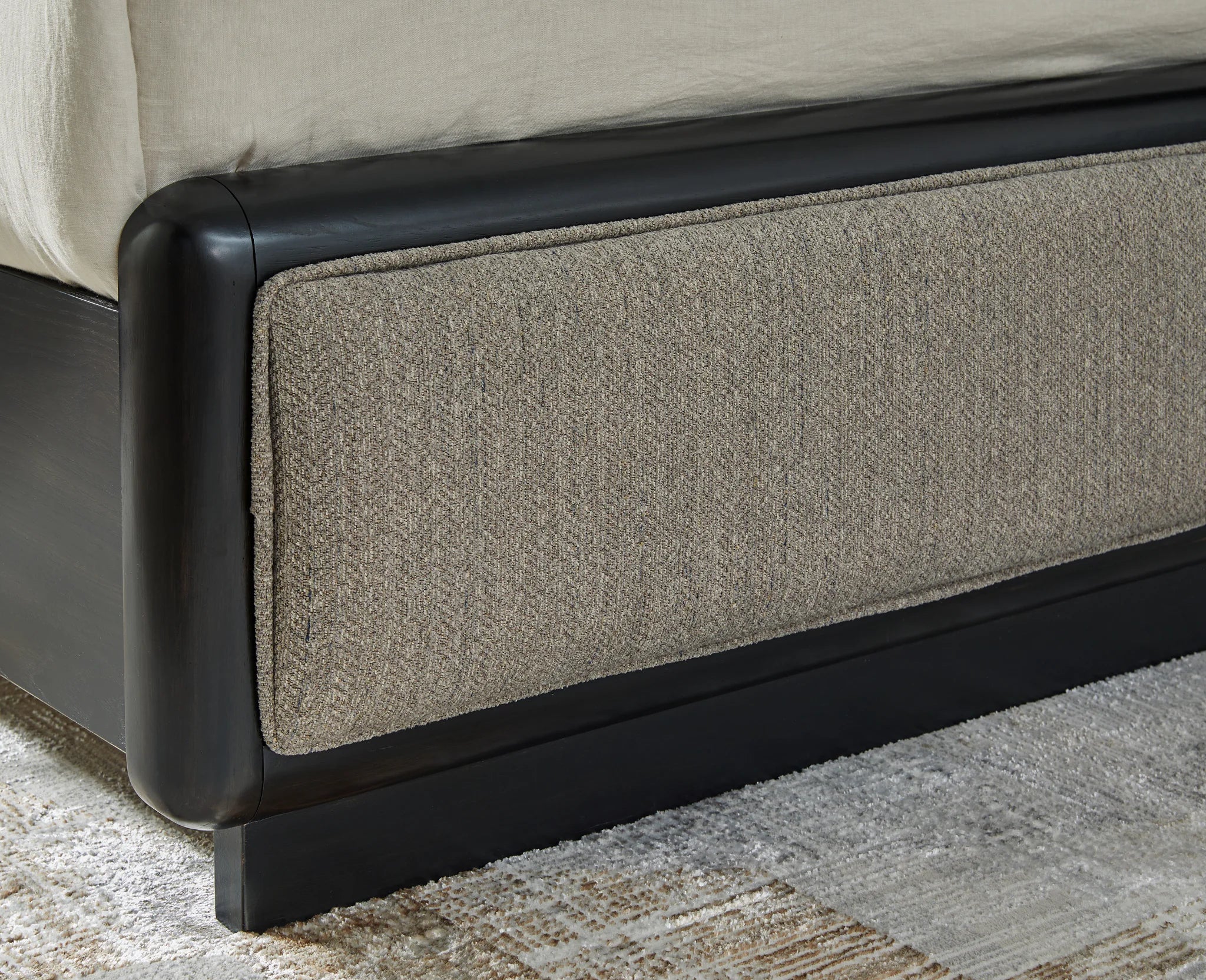 Rowanbeck - Gray / Black - King Upholstered Panel Bed - Image 7
