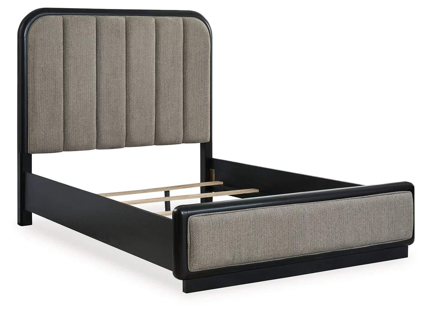 Rowanbeck - Gray / Black - Queen Upholstered Panel Bed - Image 3