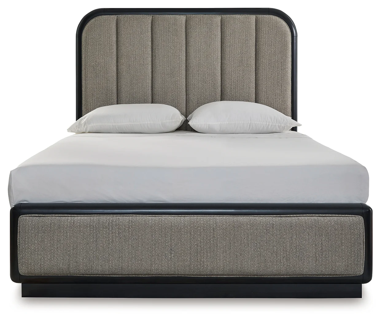 Rowanbeck - Gray / Black - Queen Upholstered Panel Bed - Image 4