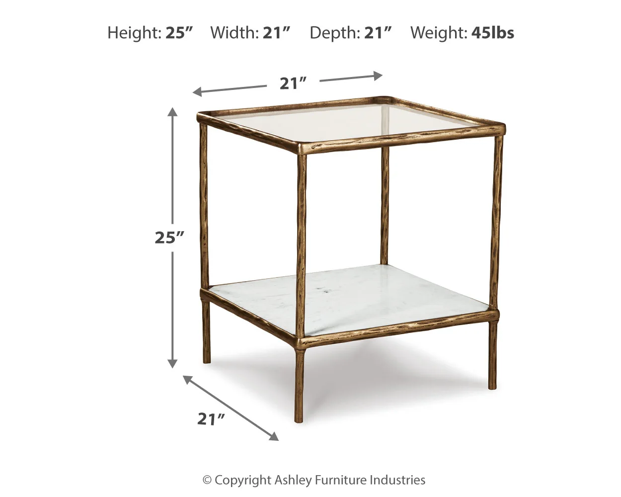 Ryandale - Antique Brass Finish - Accent Table - Image 5
