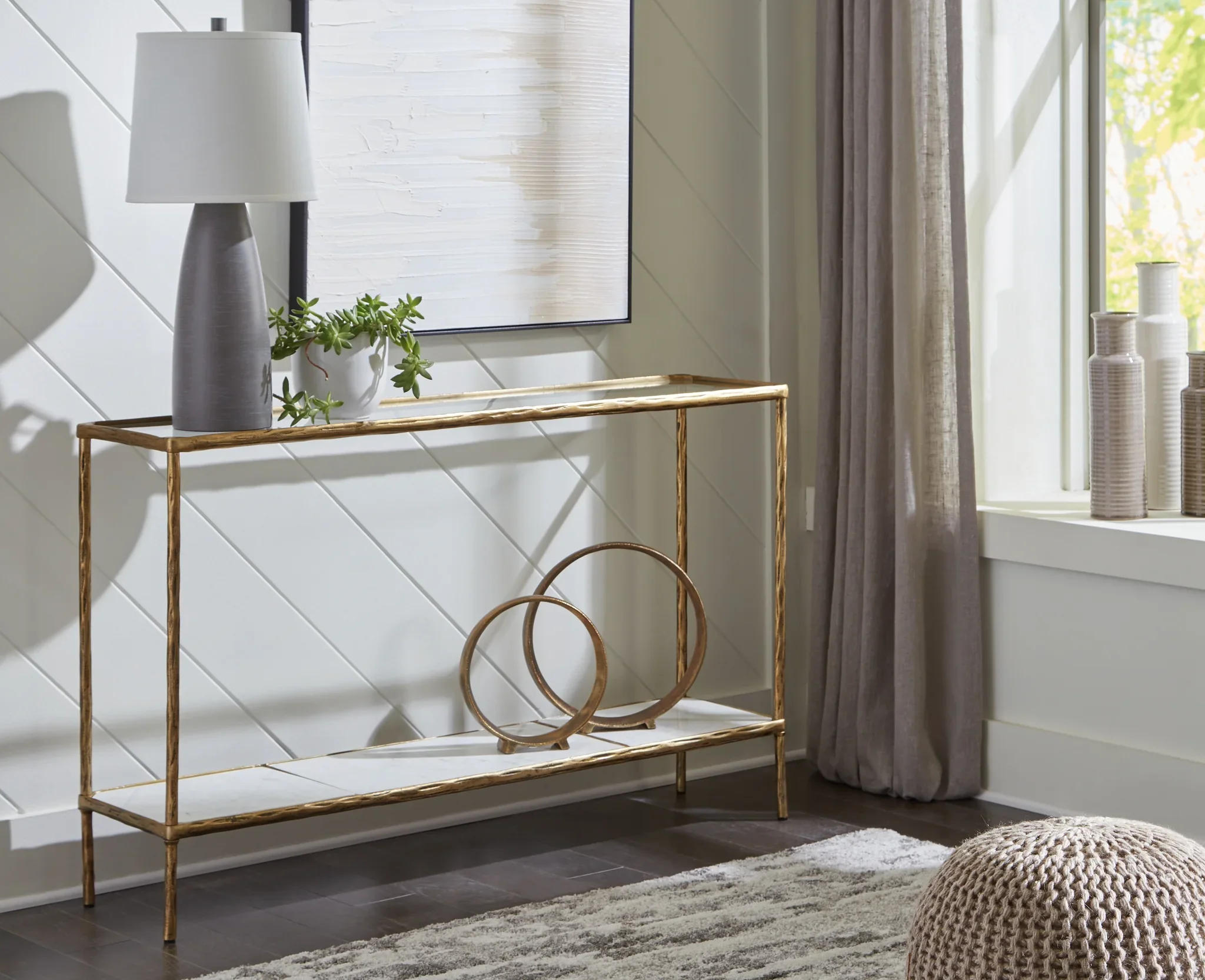 Ryandale - Antique Brass Finish - Console Sofa Table - Image 2