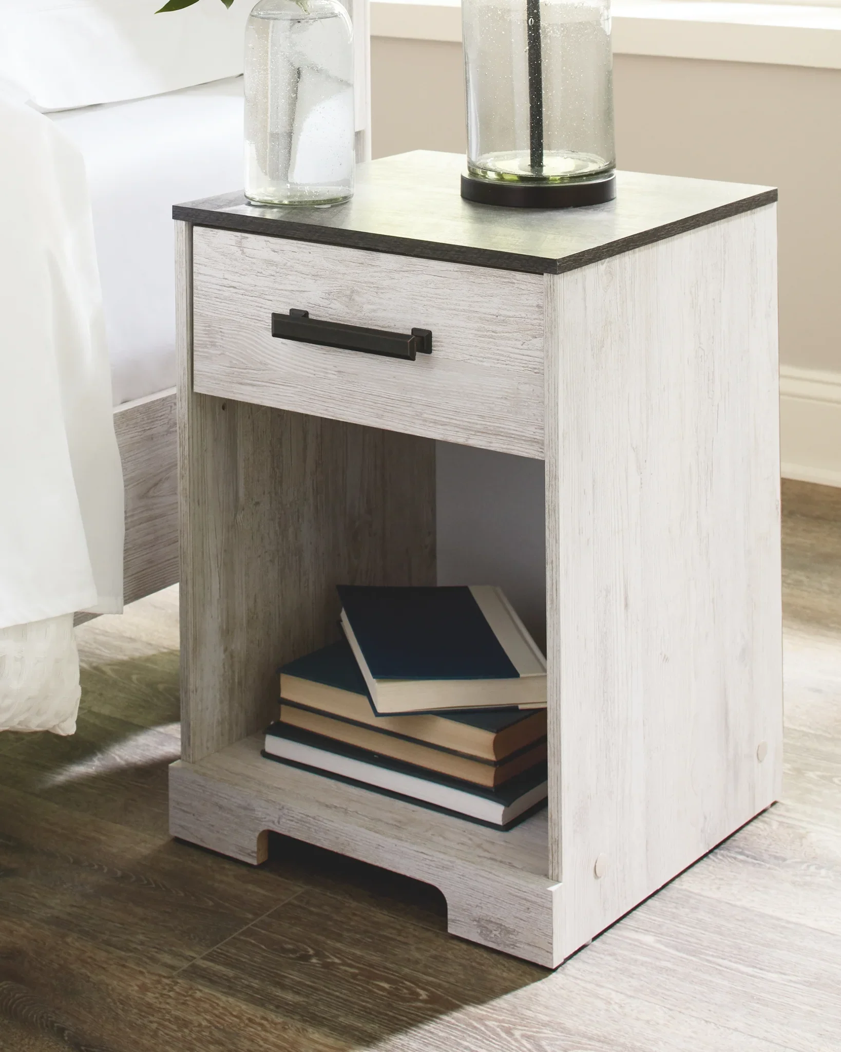 Shawburn - Whitewash / Charcoal Gray - One Drawer Night Stand - Image 2