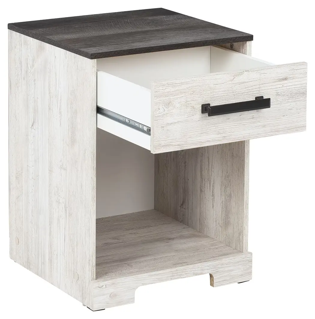 Shawburn - Whitewash / Charcoal Gray - One Drawer Night Stand - Image 3
