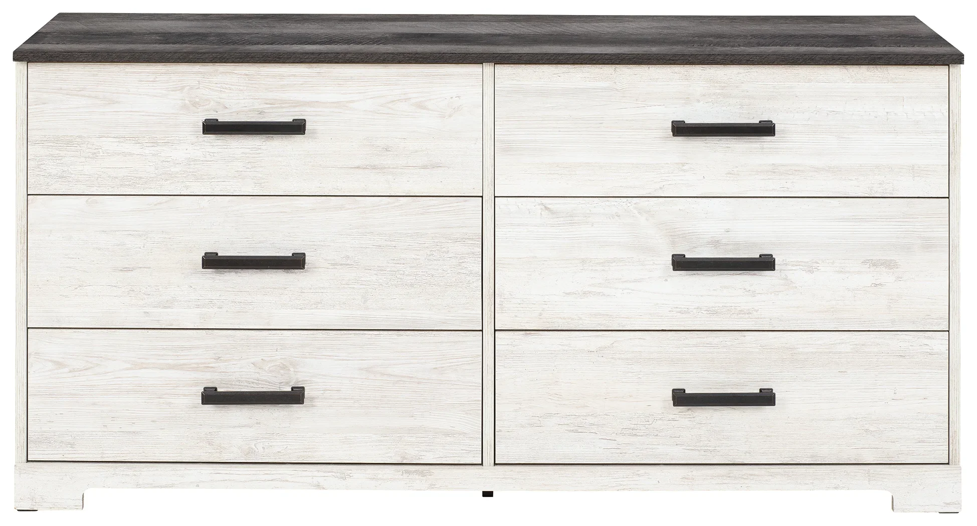 Shawburn - White / Black / Gray - Six Drawer Dresser - Pewter-tone Pulls - Image 4