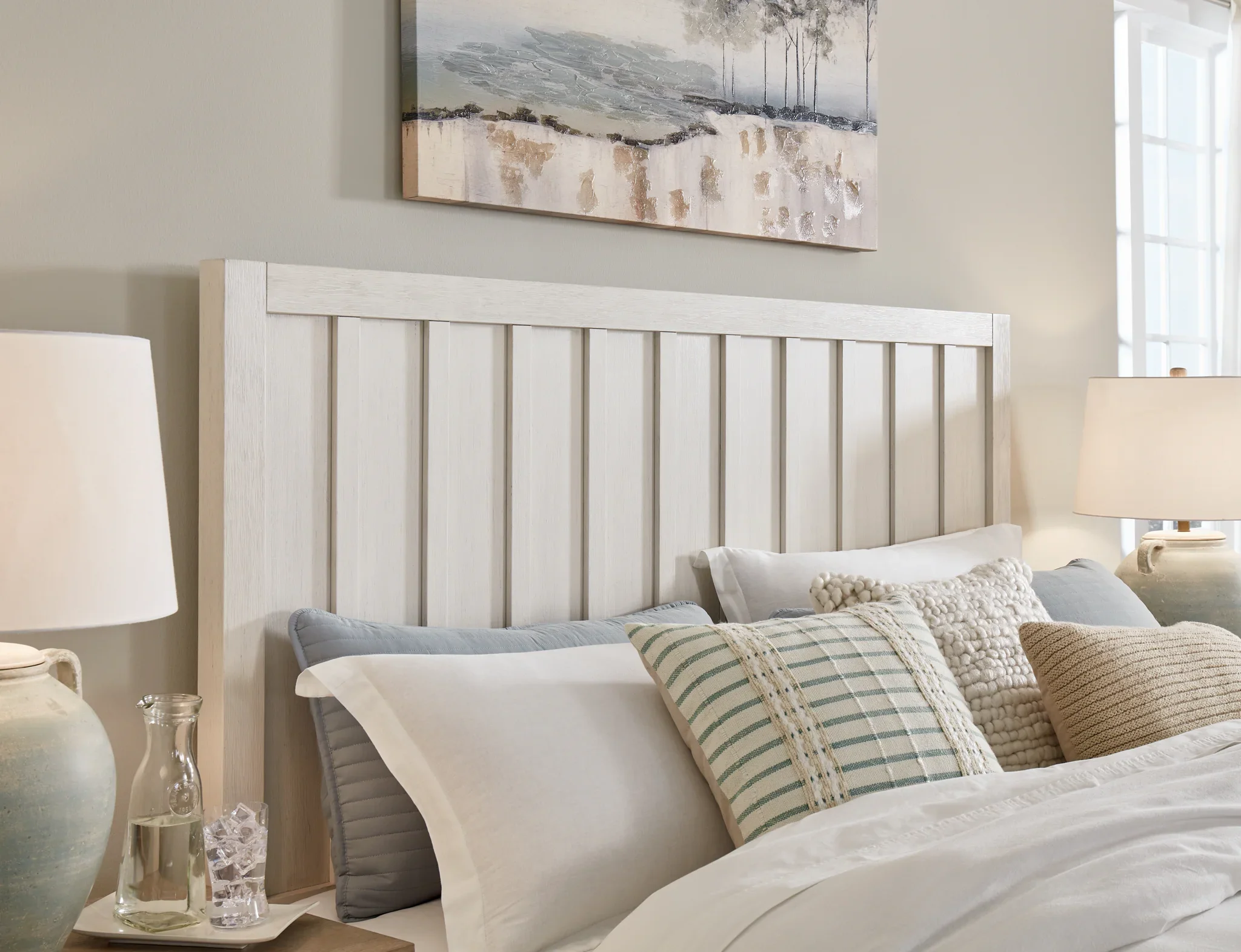 Shaybrock - Antique White - California King Panel Bed - Image 4
