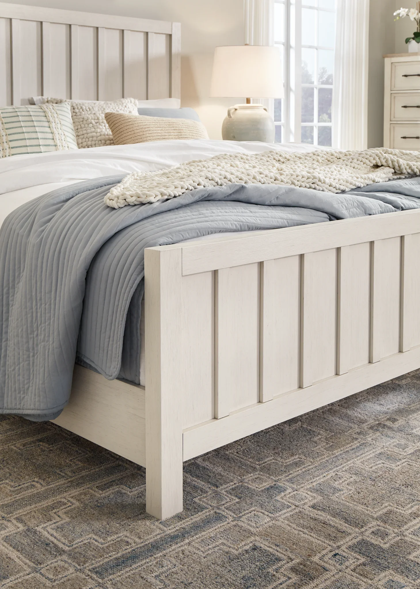 Shaybrock - Antique White - California King Panel Bed - Image 5