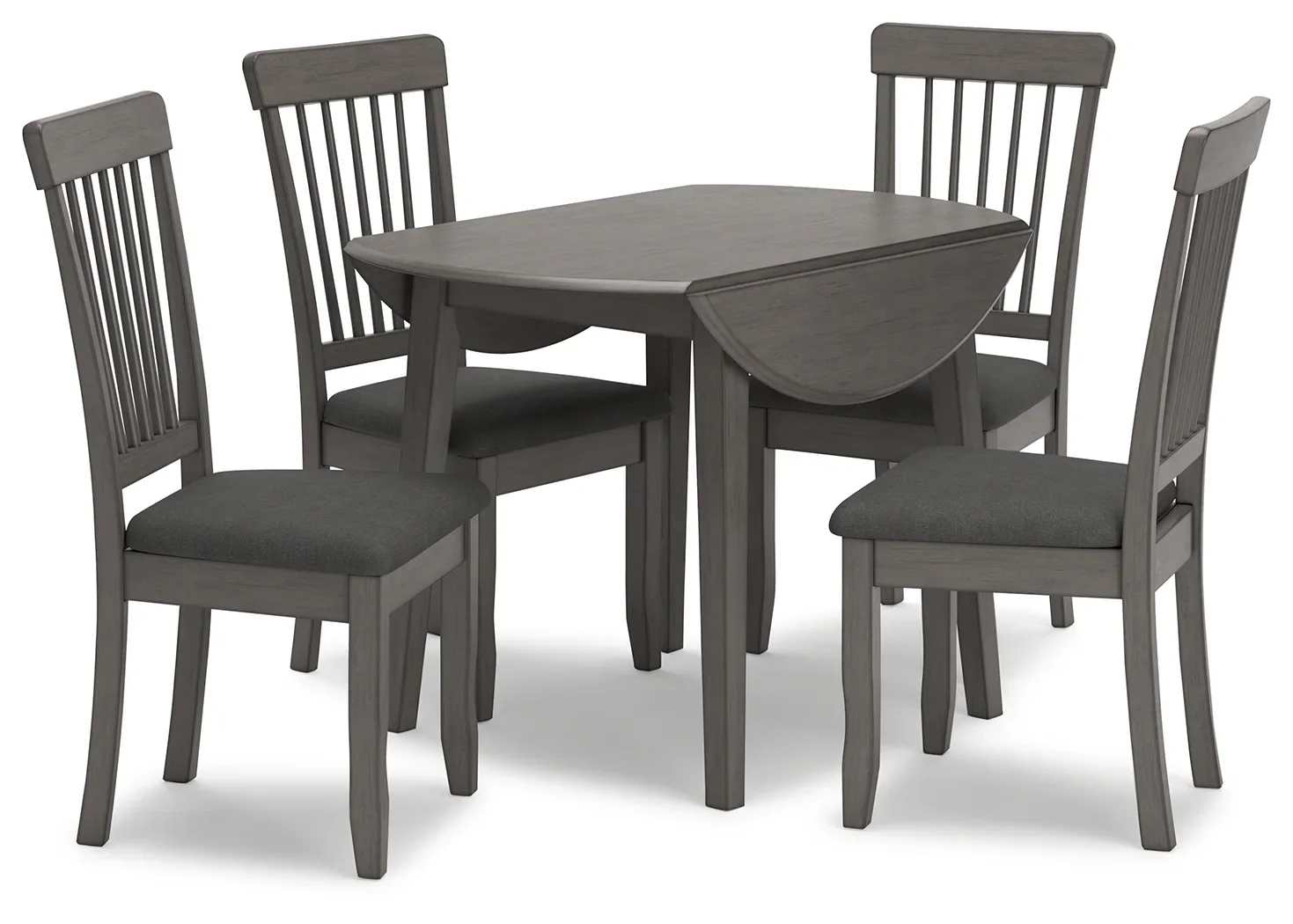 Shullden - Gray - Round Drm Drop Leaf Table - Image 7