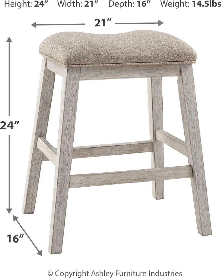 Skempton - White - Upholstered Stool (Set of 2) - Image 3