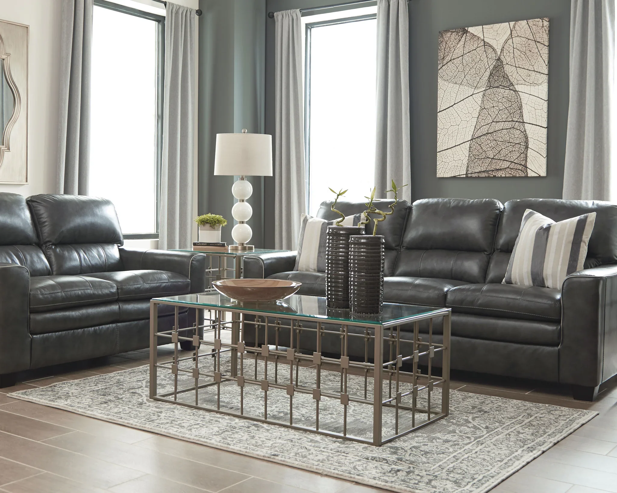 South - Blue / Beige - Medium Rug - 5' x 7' - Image 2