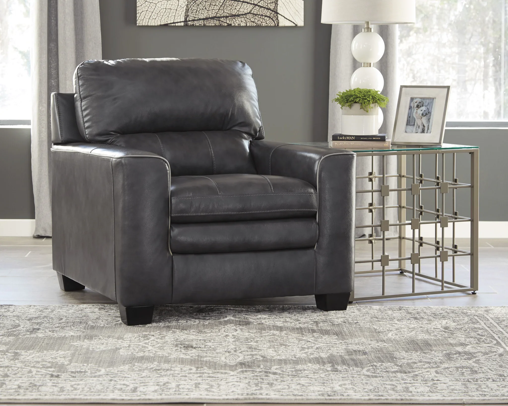 South - Blue / Beige - Medium Rug - 5' x 7' - Image 4