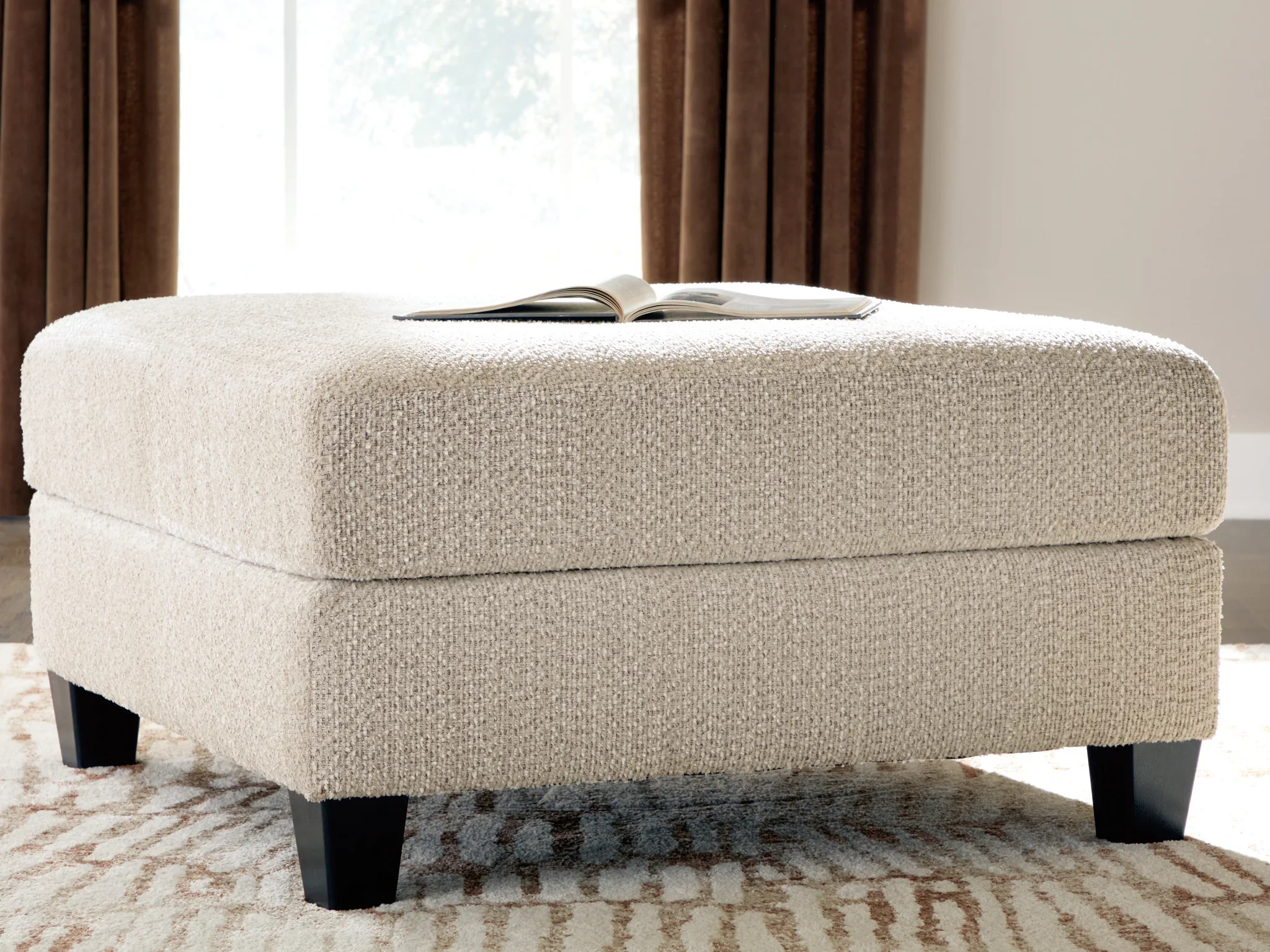 Steelwater Retreat - Oversized Accent Ottoman - Latte - Image 2