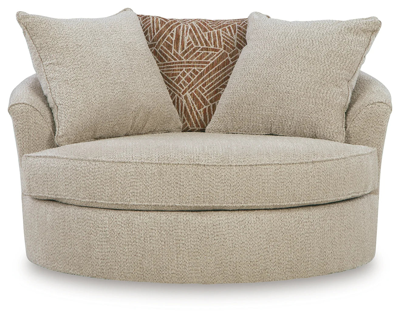 Steelwater Retreat - Oversized Swivel Accent Chair - Latte - Image 3