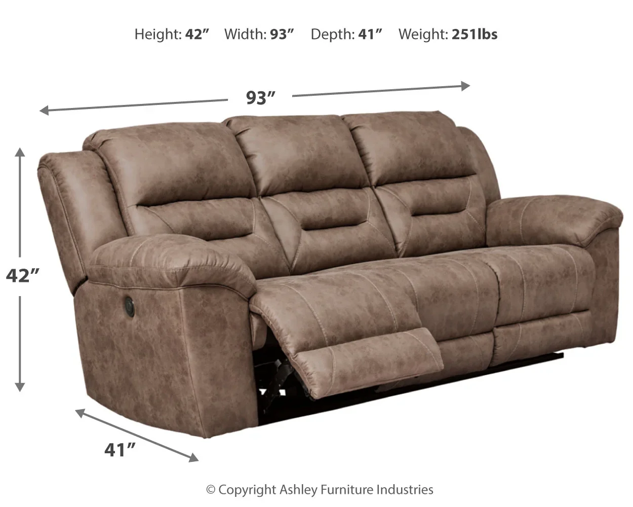 Stoneland - Light Brown - Reclining Power Sofa - Image 4