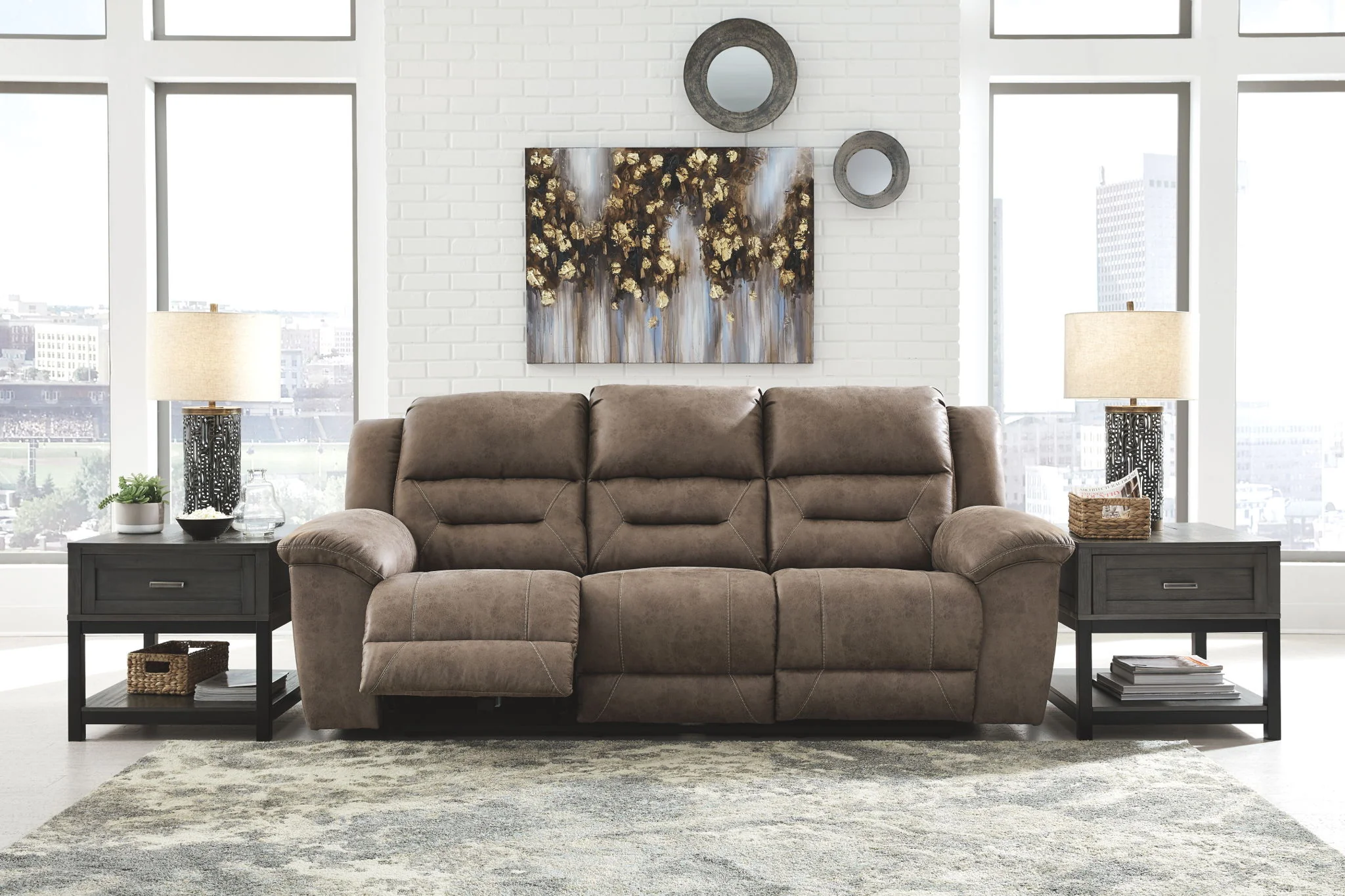 Stoneland - Light Brown - Reclining Power Sofa - Image 7