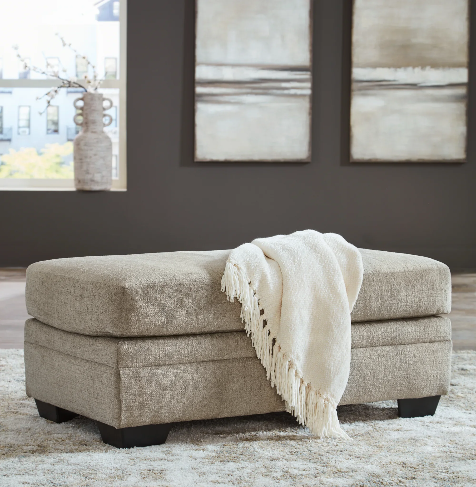 Stonemeade - 3 Pc. - Sofa Chaise, Chair And A Half, Ottoman - Taupe - Image 11
