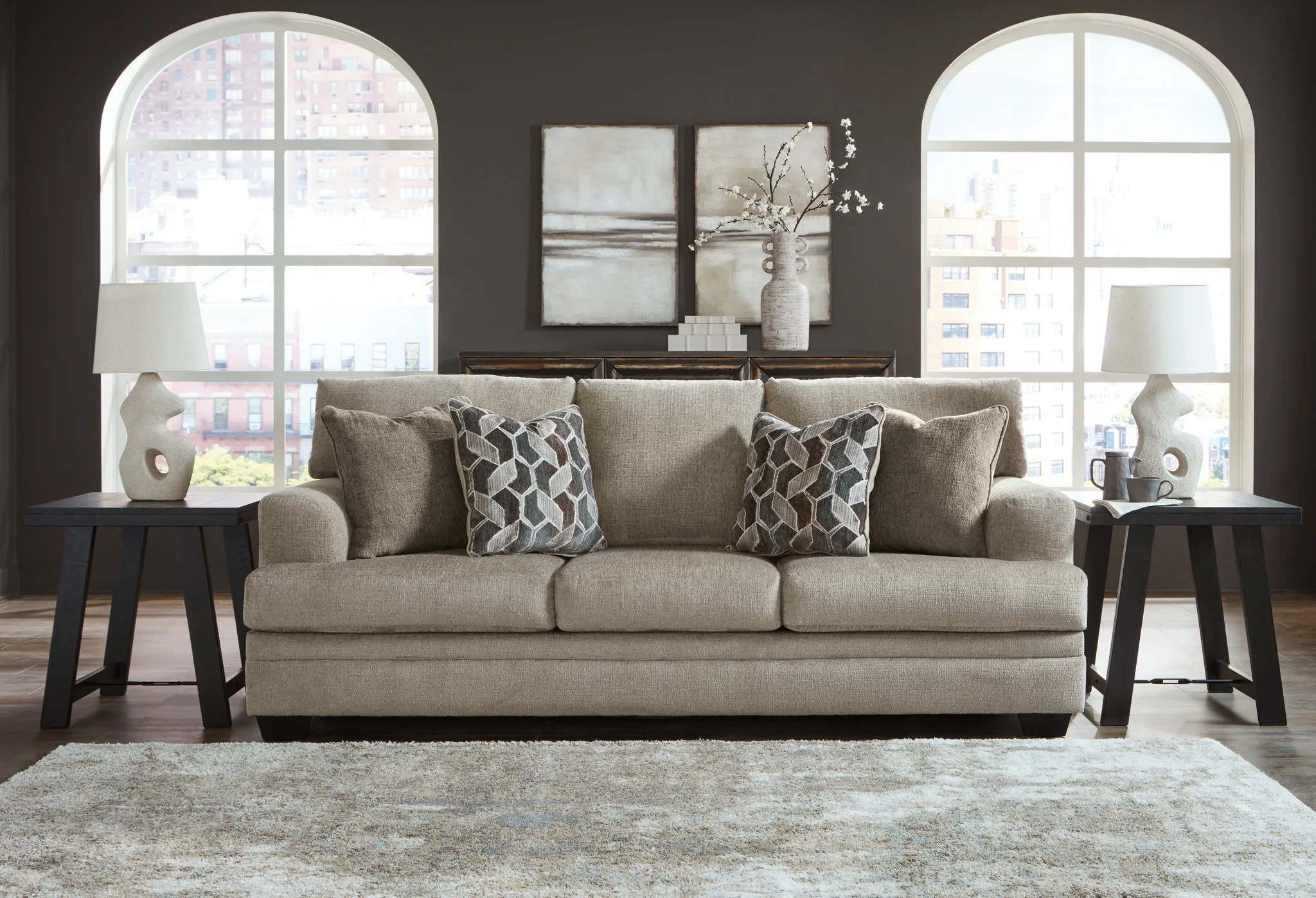 Stonemeade - 4 Pc. - Sofa, Loveseat, Chair And A Half, Ottoman - Taupe - Image 2