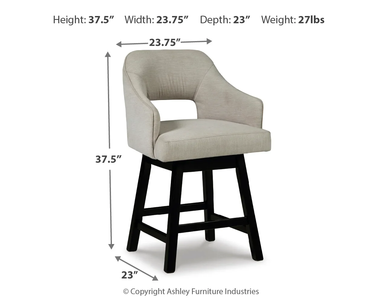Tallenger - Beige - Uph Swivel Barstool (Set of 2) - Image 4