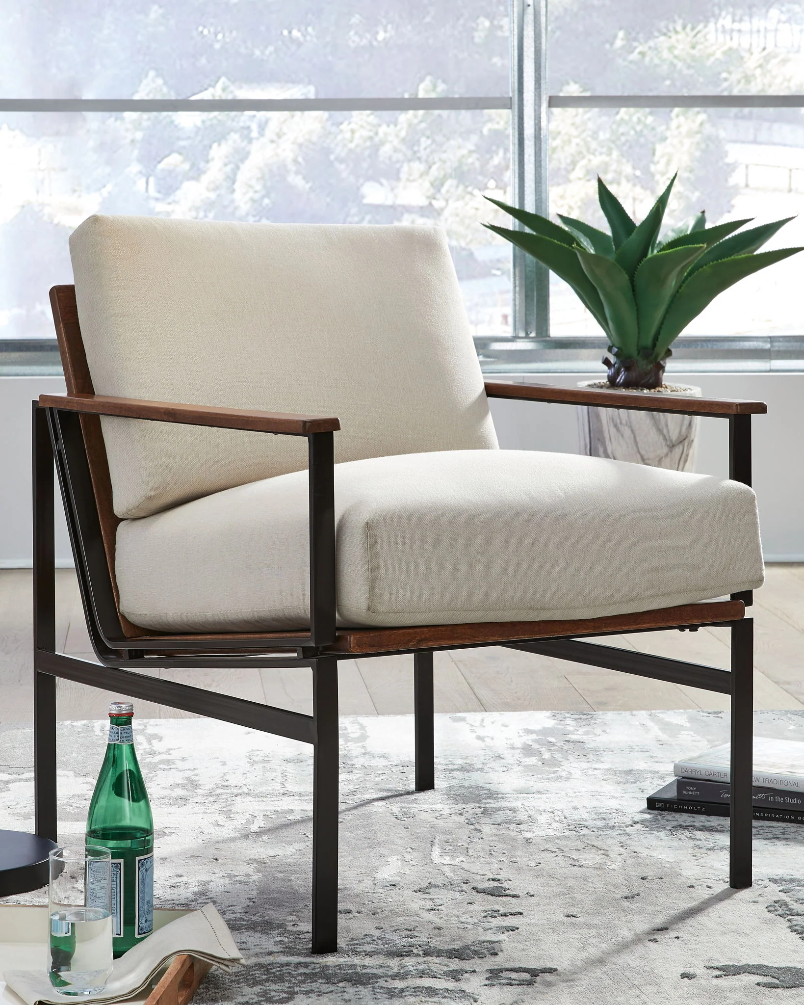Tilden - Ivory / Brown - Accent Chair - Image 2