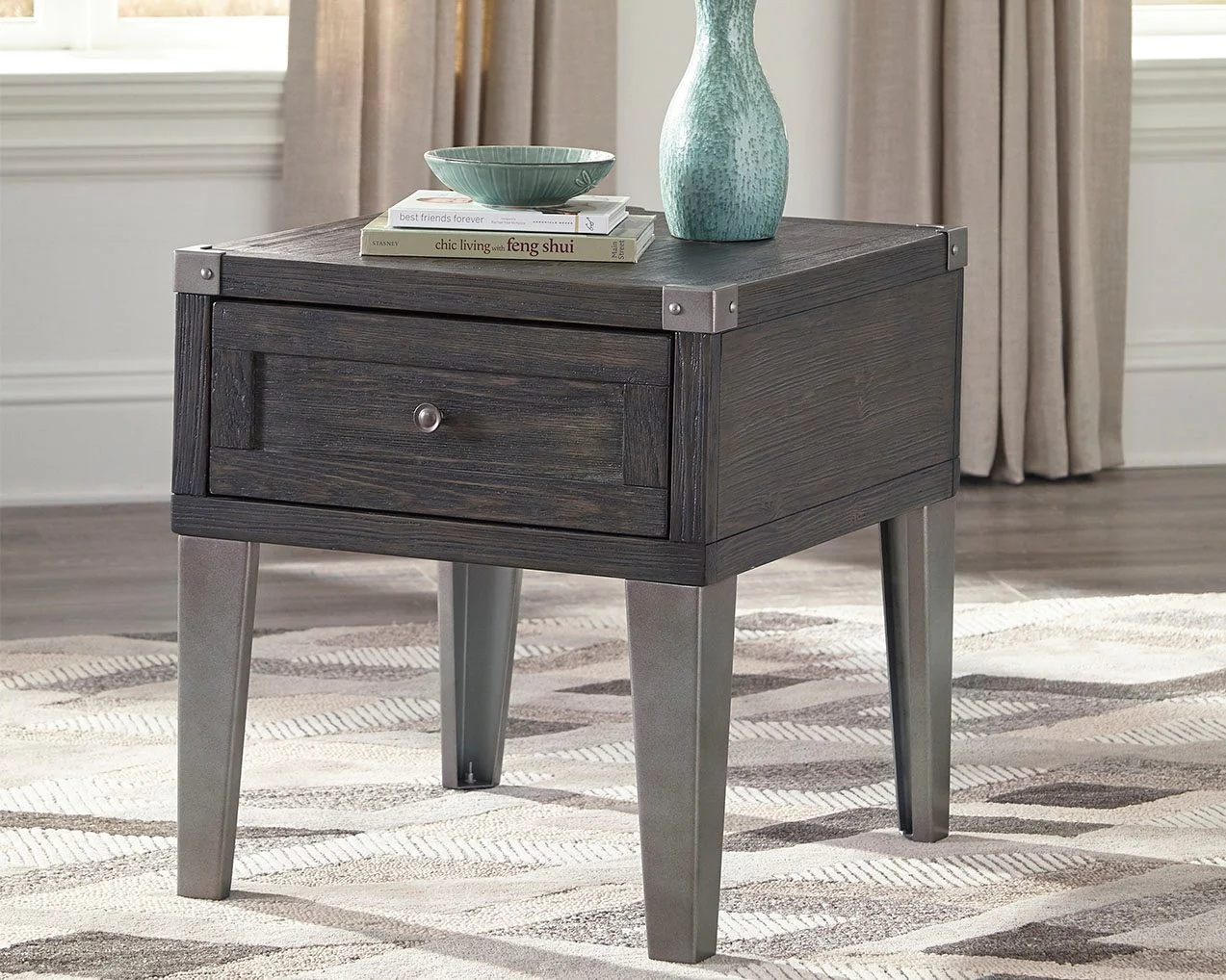 Todoe - Dark Gray - Rectangular End Table - Image 2