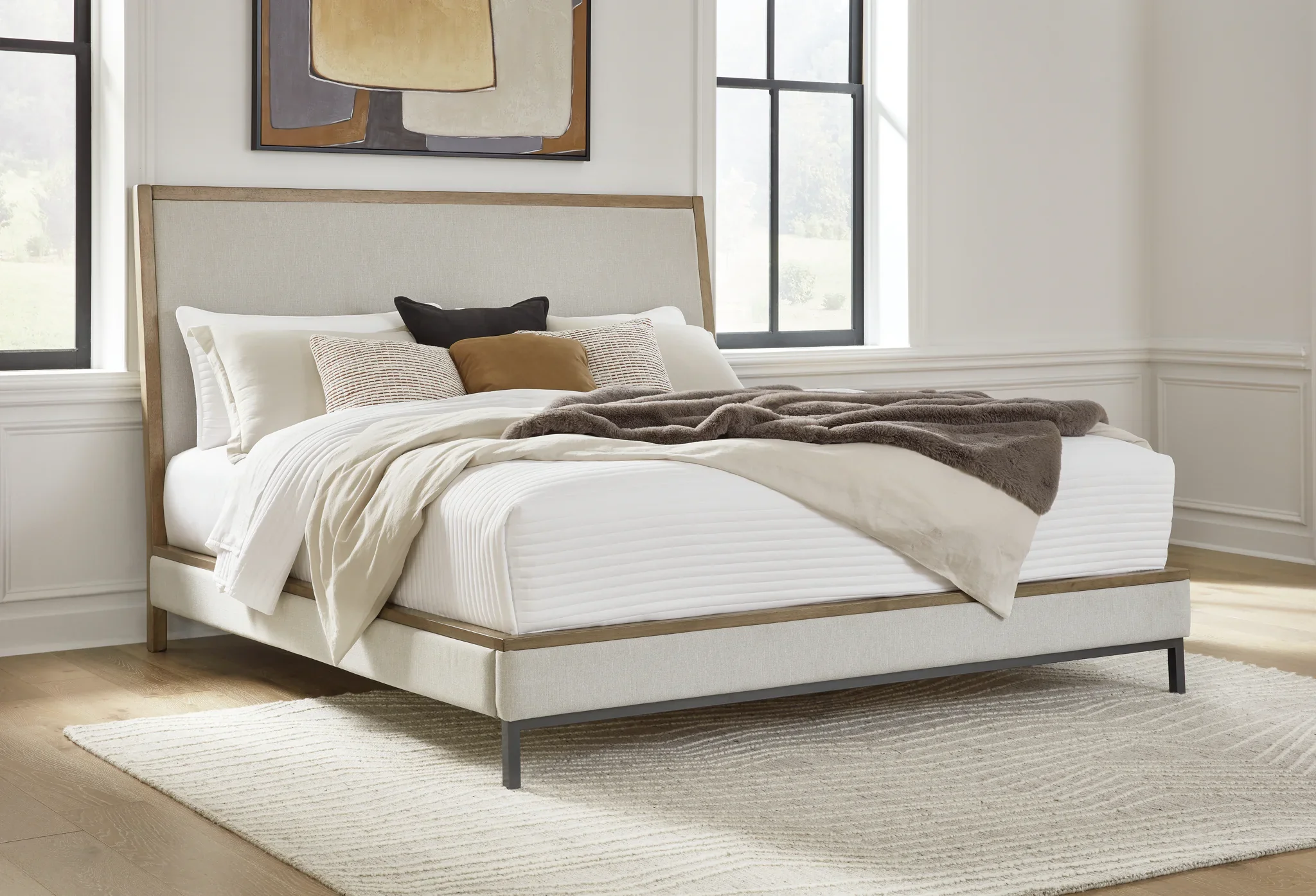 Tomtyn - Light Brown - King Upholstered Bed - Image 2