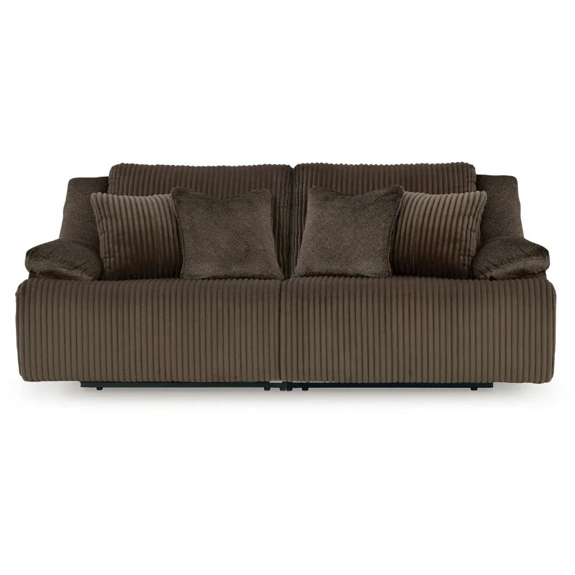 Top Tier - Chocolate - 2-Piece Reclining Sectional Loveseat