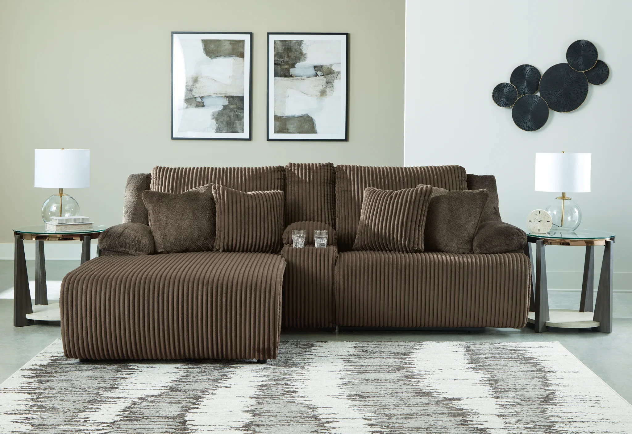 Top Tier - Chocolate - 3-Piece Reclining Sectional Sofa With Laf Press Back Chaise - Image 2