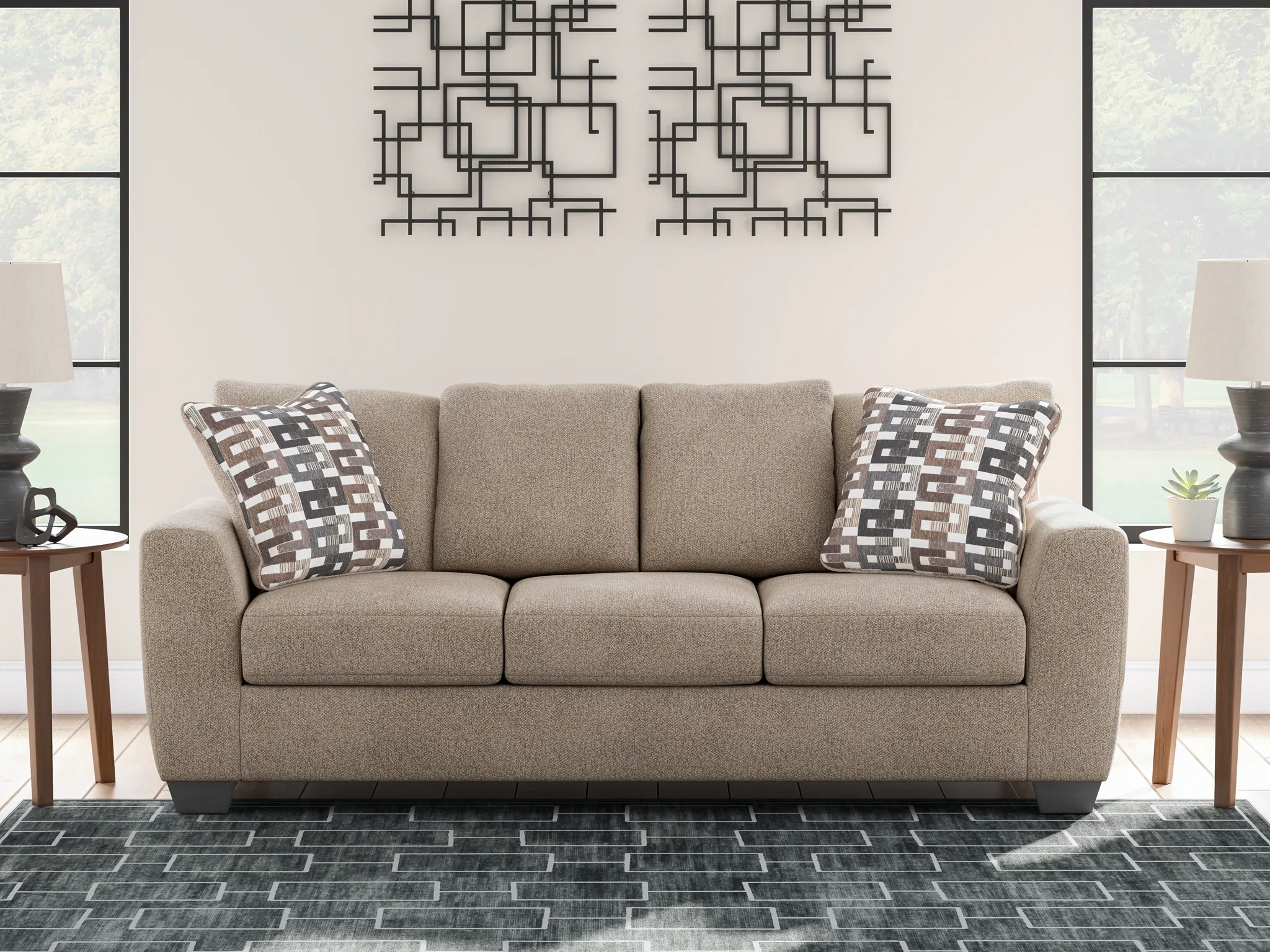 Triston-Peaks - 4 Pc. - Sofa, Loveseat, Chair And A Half, Ottoman - Suede - Image 2