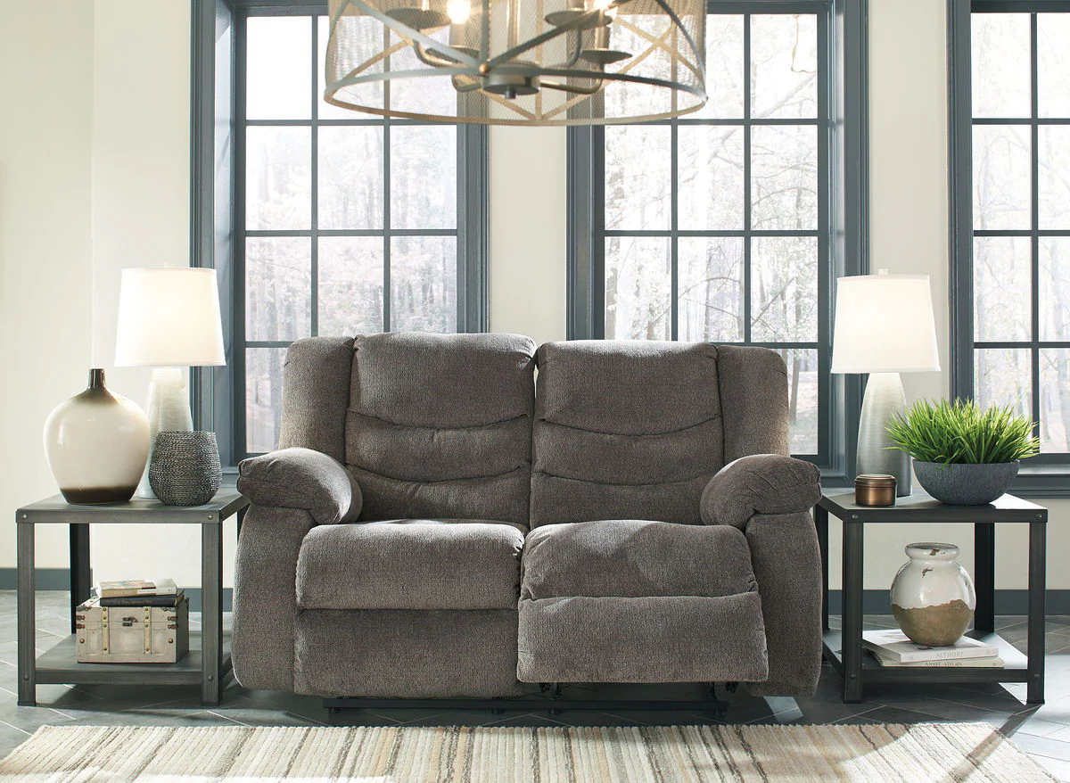 Tulen - Gray - Reclining Loveseat - Image 2