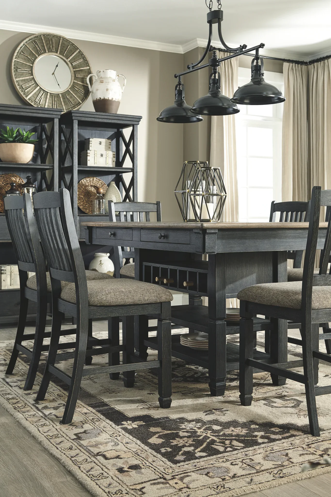 Tyler - Black / Gray - Rect Dining Room Counter Table - Image 6