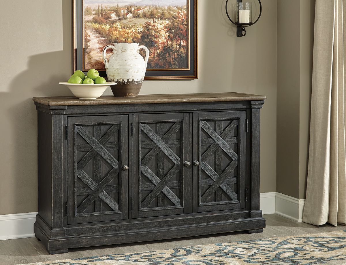 Tyler Creek - Dark Gray - 6 Pc. - Counter Table, 4 Barstools, Server - Image 4